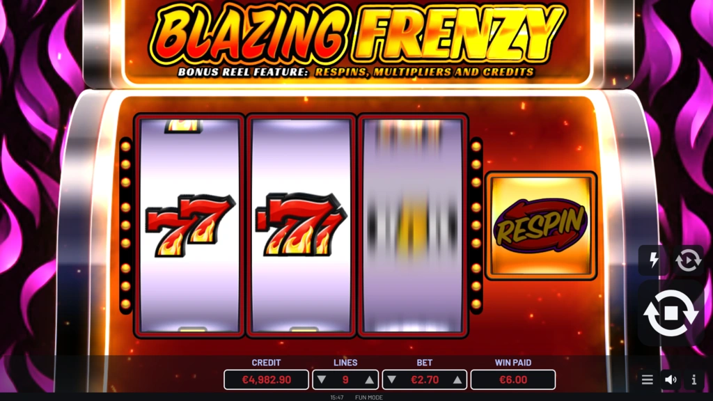 Blazing Frenzy - Respin Feature